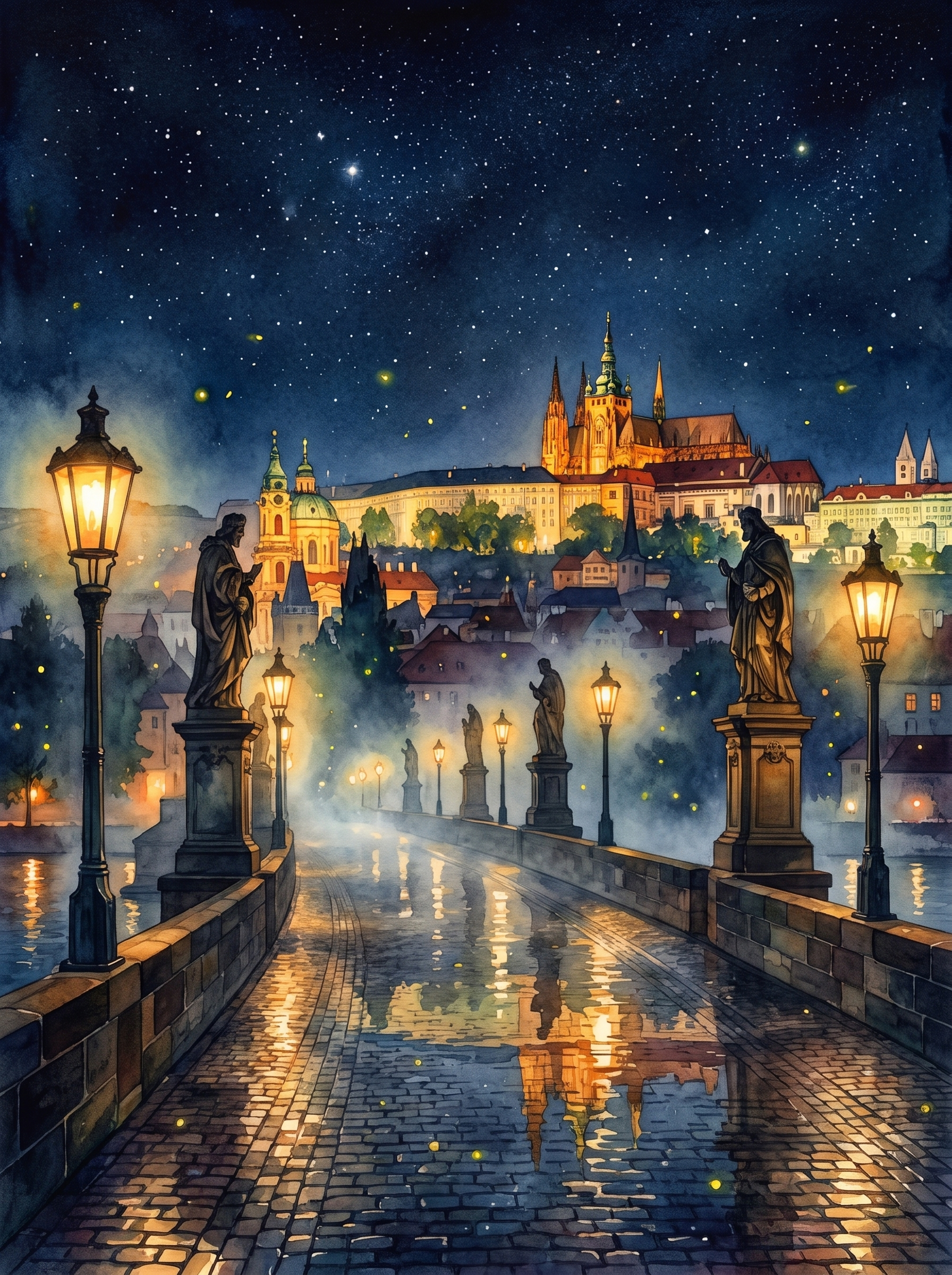 Charles Bridge in Mist, Prague
