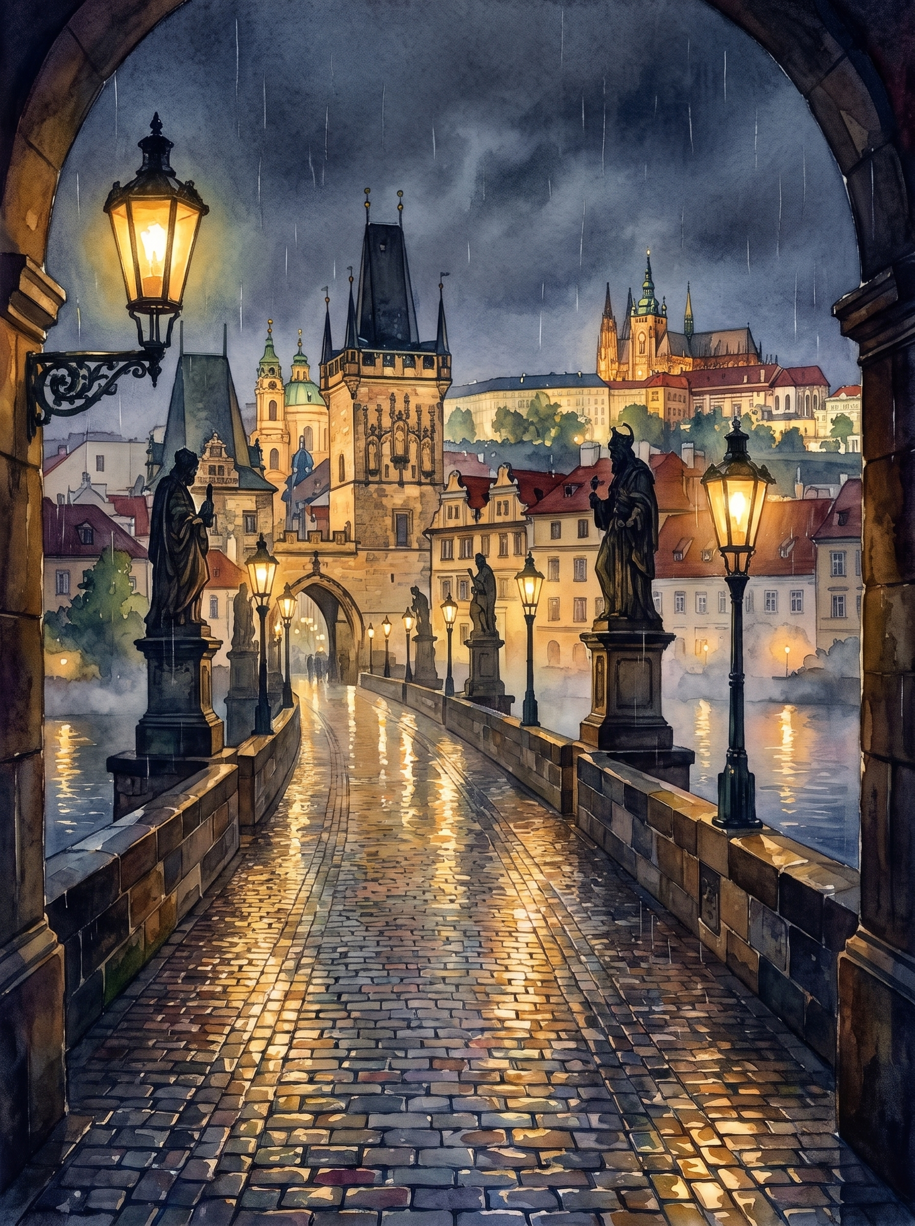 Charles Bridge at Night, Prague