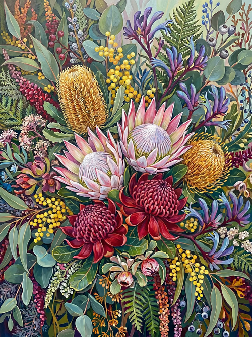 Protea Native Bouquet (Diamond Painting)
