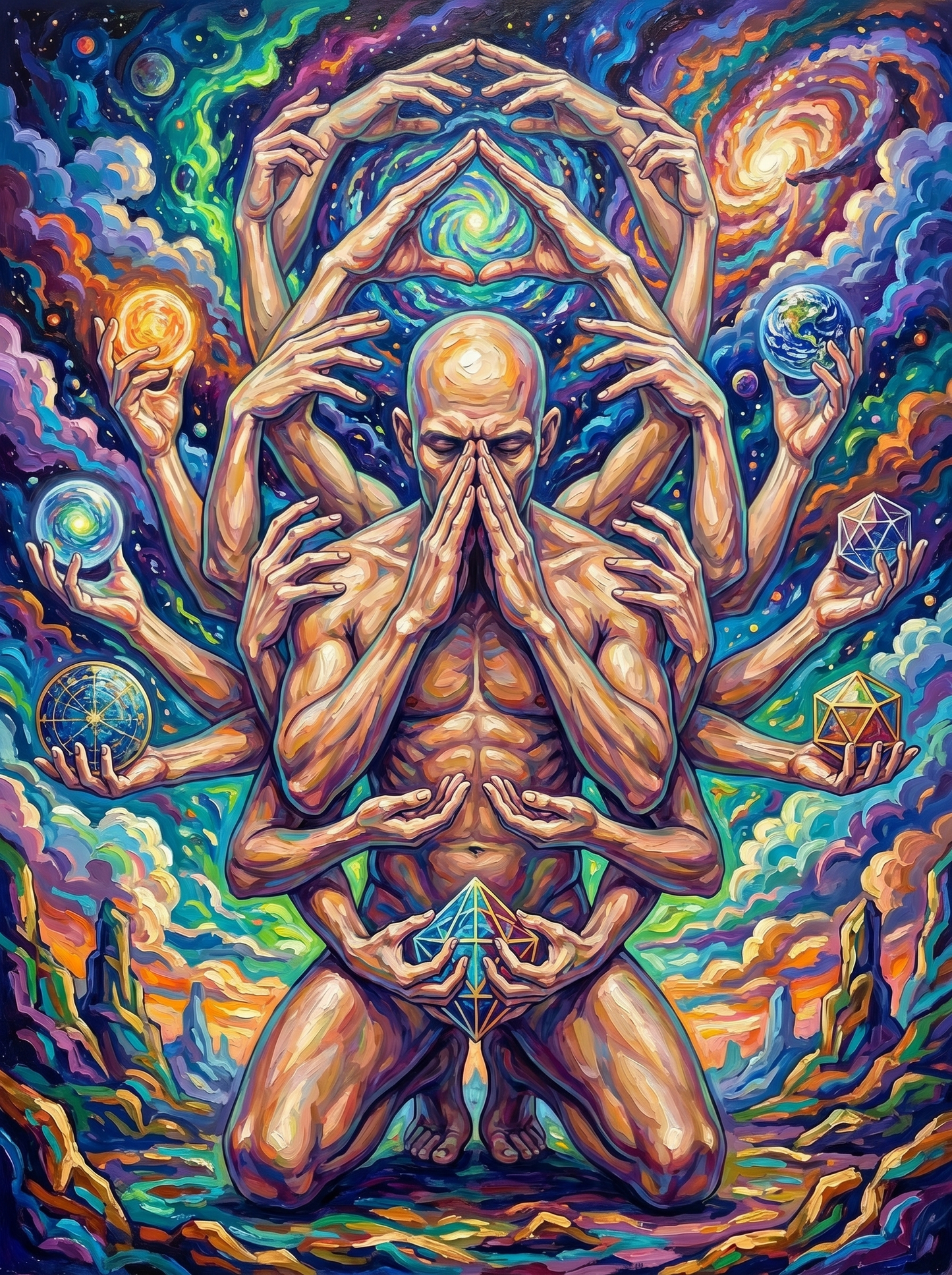 Psychedelic Cosmic Meditation (100 Color Diamond Painting) Diamond Painting kit