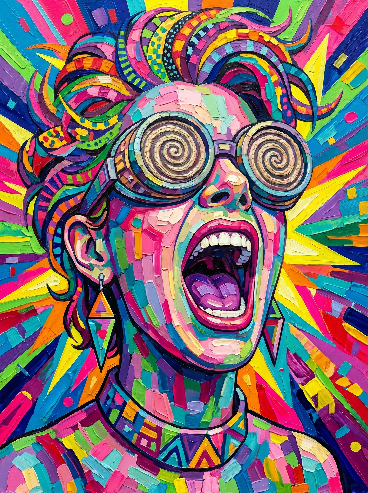 Psychedelic Spiral Glasses Scream (100 Color Diamond Painting) Diamond Painting kit