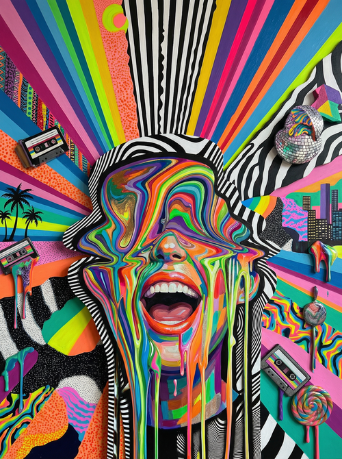 Psychedelic Woman Face (100 Color Diamond Painting) Diamond Painting kit