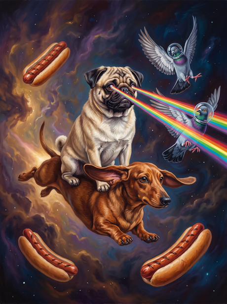 Pug on a Sausage Dog