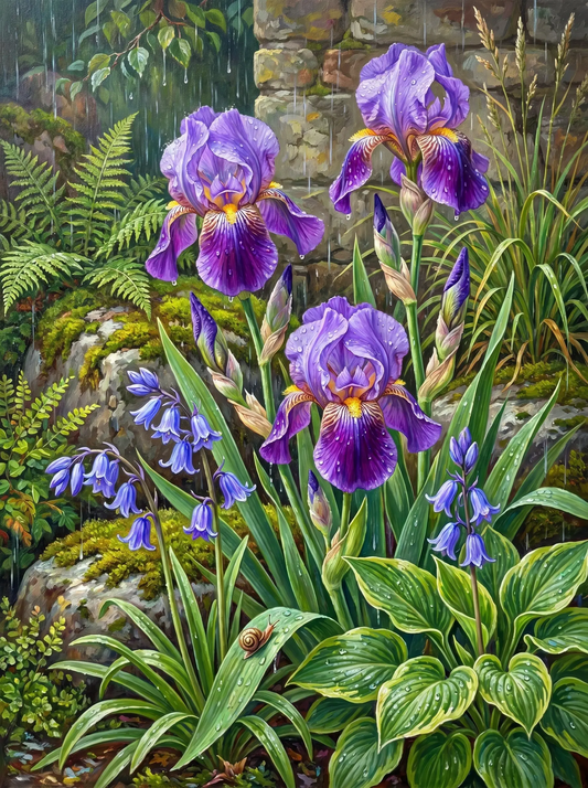 Purple Iris Bluebell Wall (Diamond Painting) Diamond Painting kit