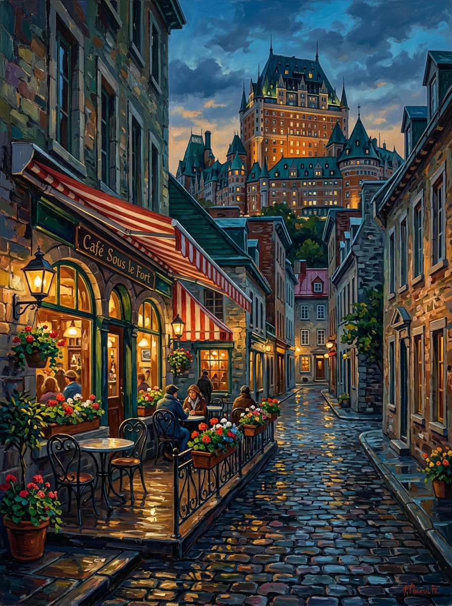 Quebec Cafe Terrace (150 Color Diamond Painting)