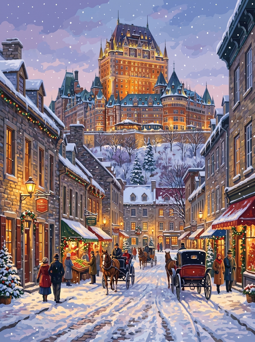 Quebec Chateau Frontenac (150 Color Diamond Painting)
