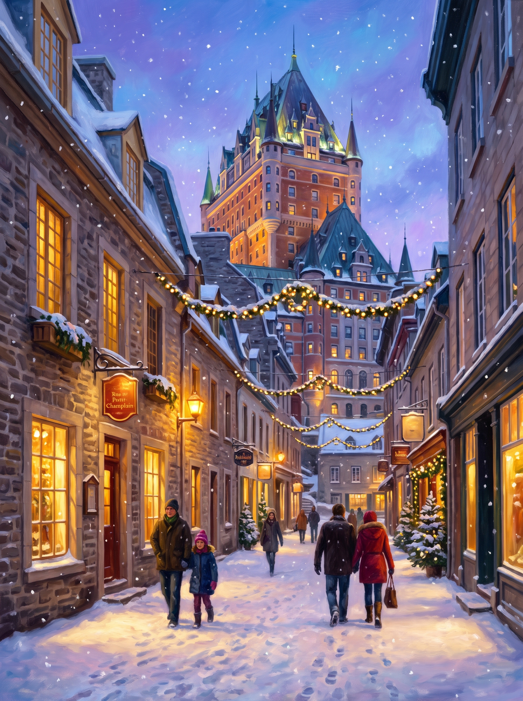 Quebec Petit Champlain Snow
