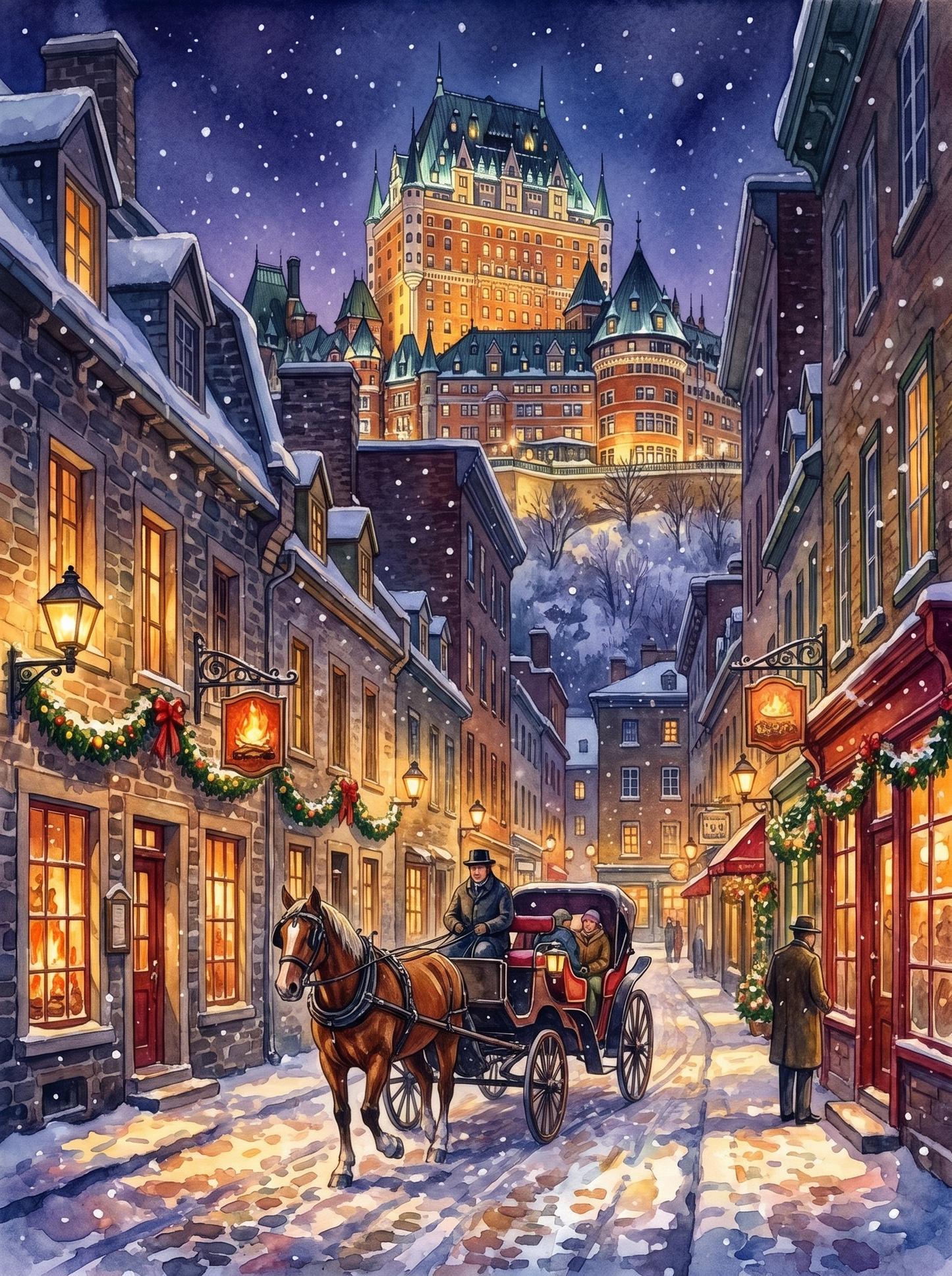 Snow in Petit Champlain, Quebec