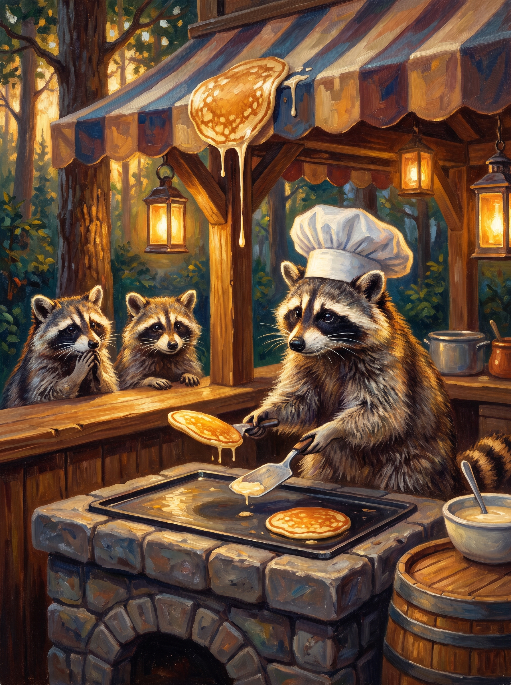 Raccoon Pancake Chef