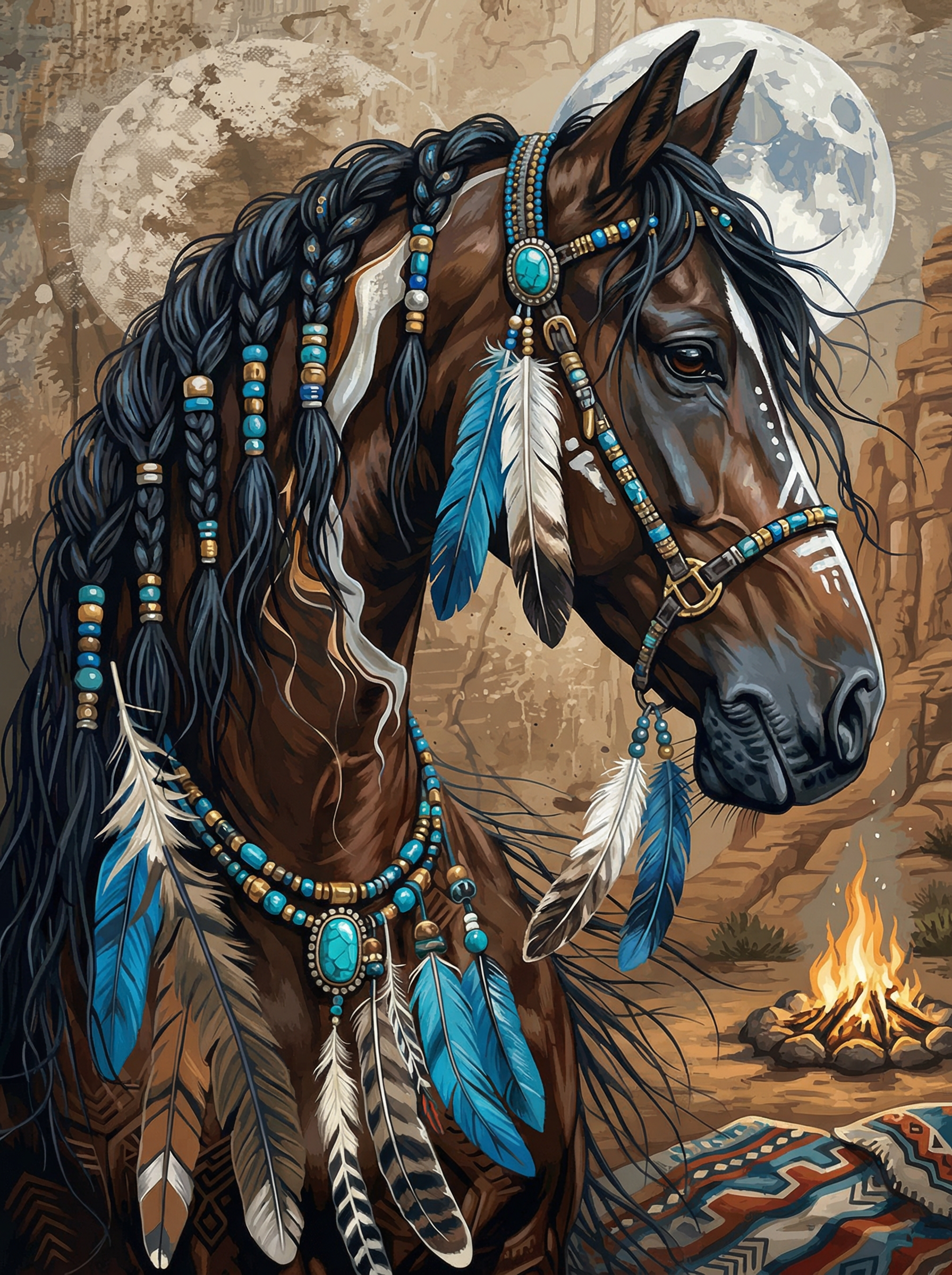 Moonlit Spirit Stallion (Diamond Painting)