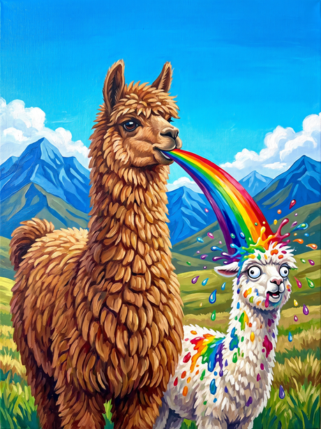 Rainbow Spitting Llama