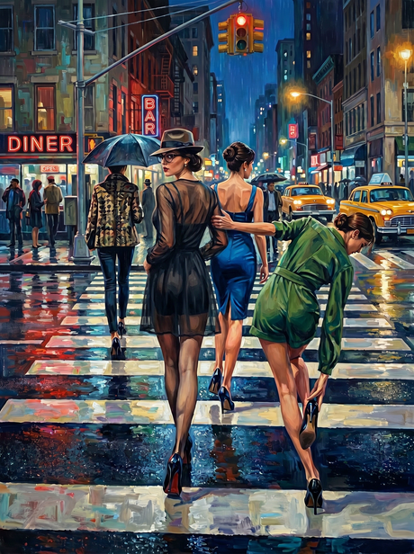 Rainy Night City Crossing (100 Color Diamond Painting) Diamond Painting kit