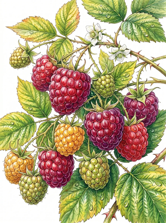 Raspberry Branch Botanical (Diamond Painting) Diamond Painting kit