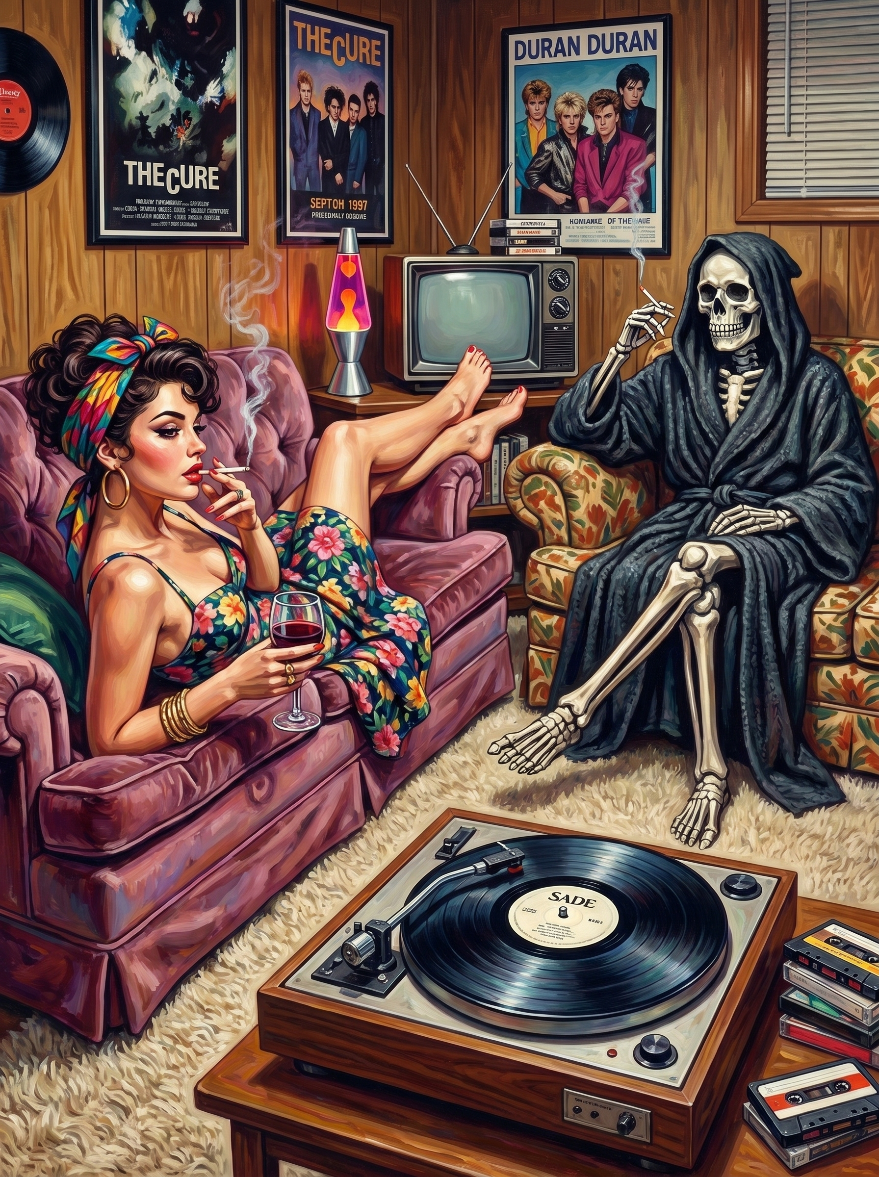 Reaper Eighties Record Room (150 Color Diamond Painting)