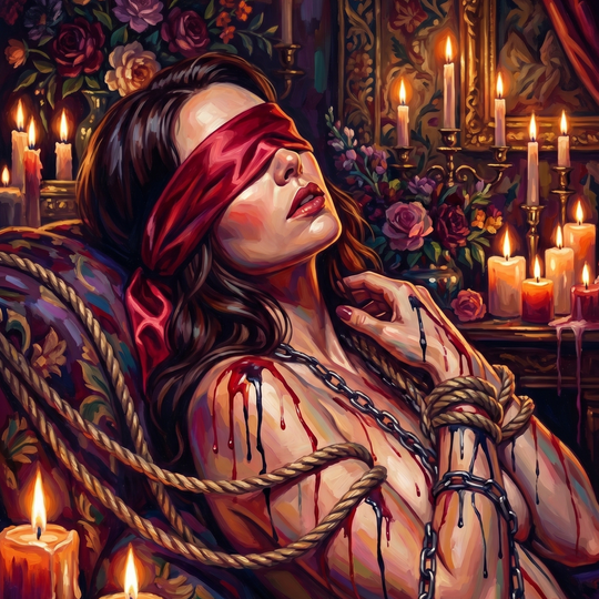 Reclining Blindfolded Woman Candlelit (150 Color Diamond Painting) Diamond Painting kit