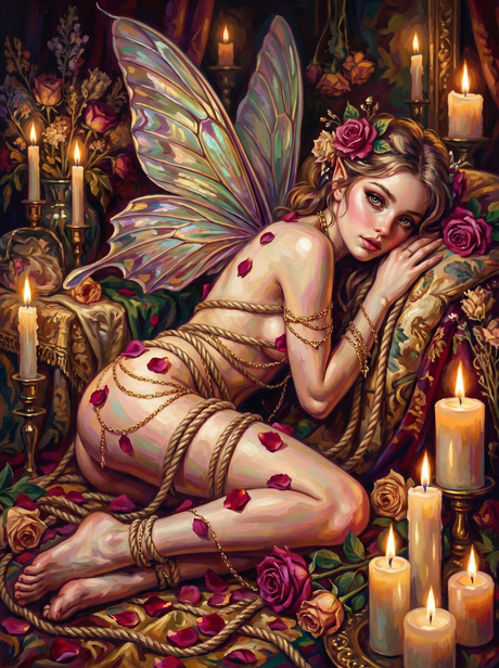 Reclining Fairy Rope Petals (150 Color Diamond Painting) Diamond Painting kit