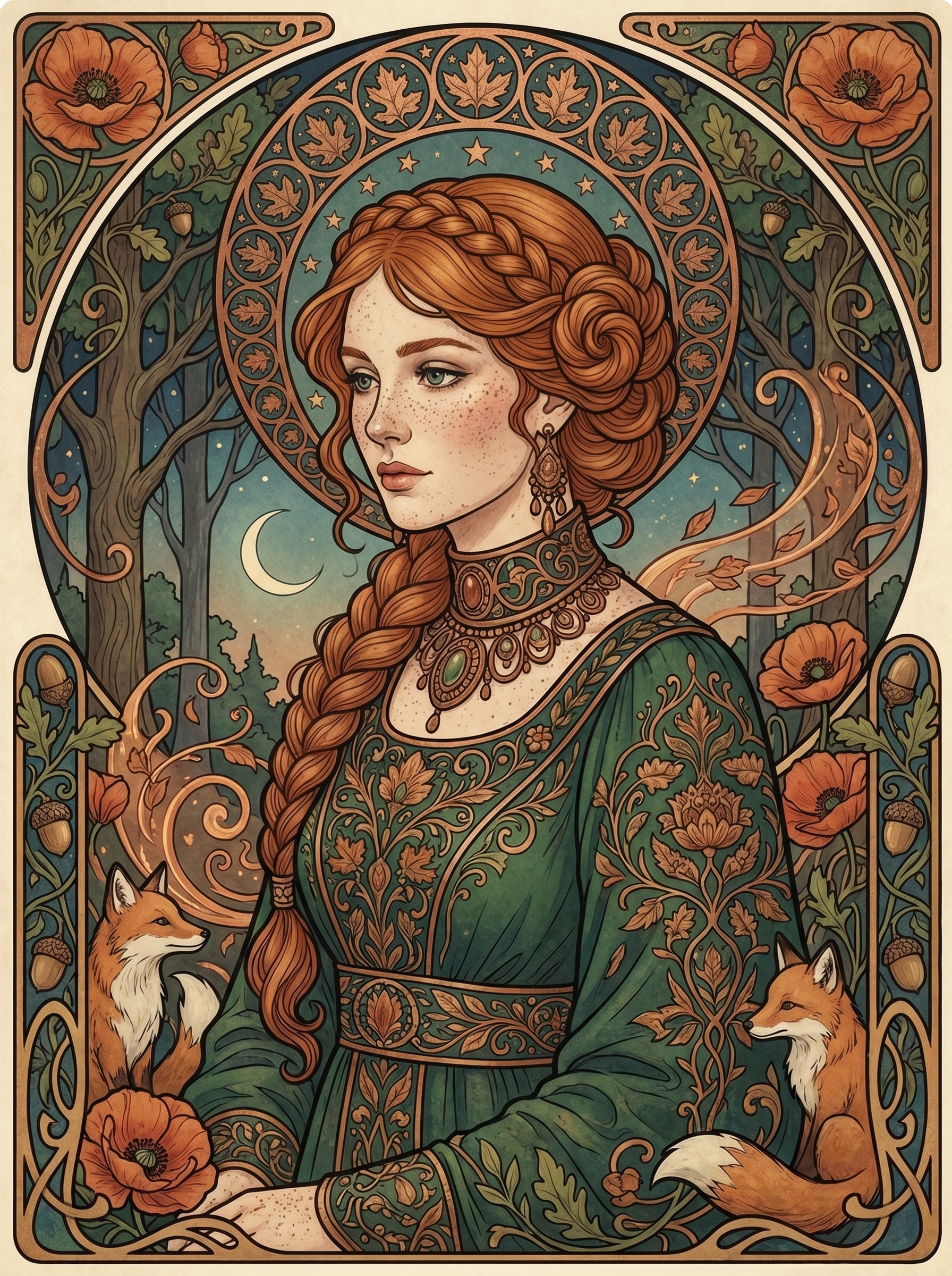 Red Poppy Fox Maiden (80 Colors)