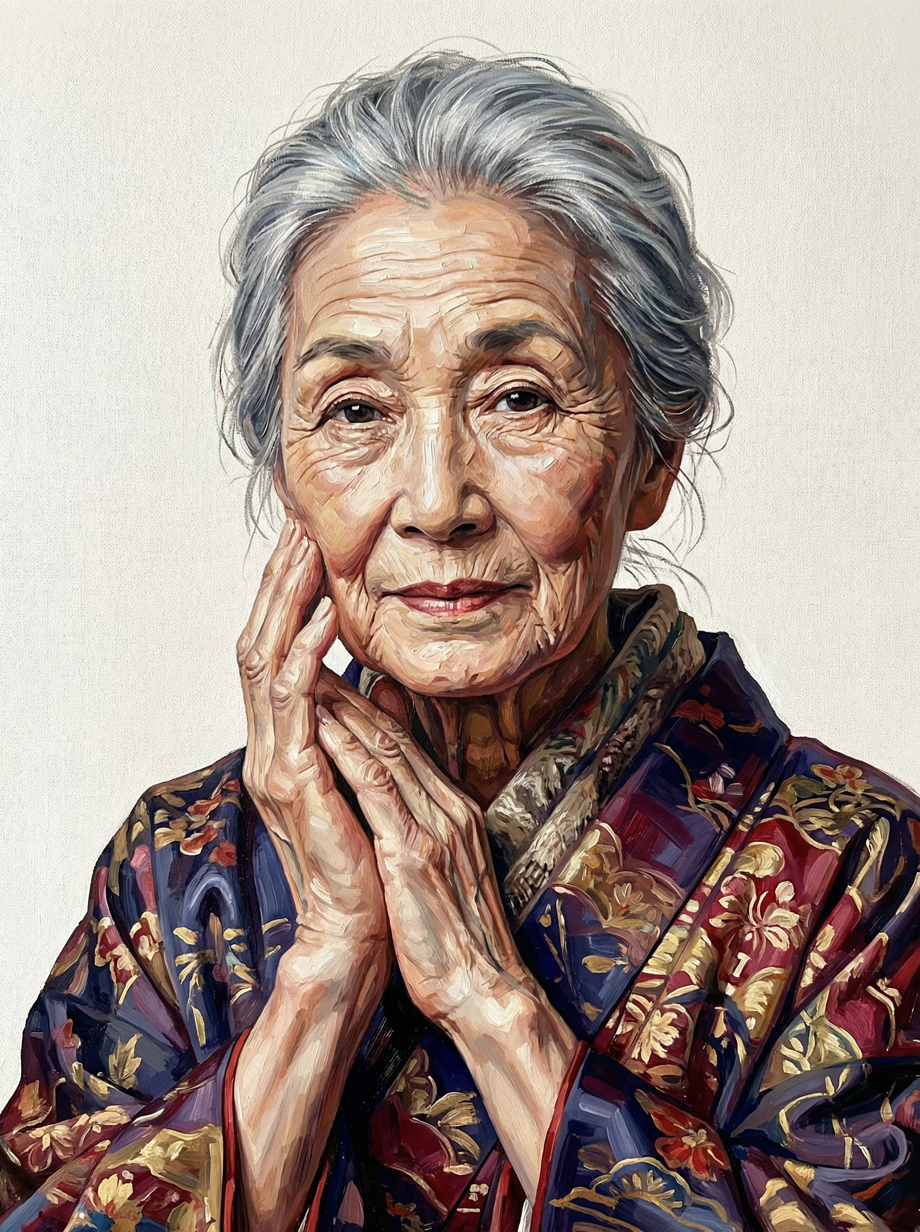 Reflective Elder Woman Prayer (100 Color Diamond Painting) Diamond Painting kit