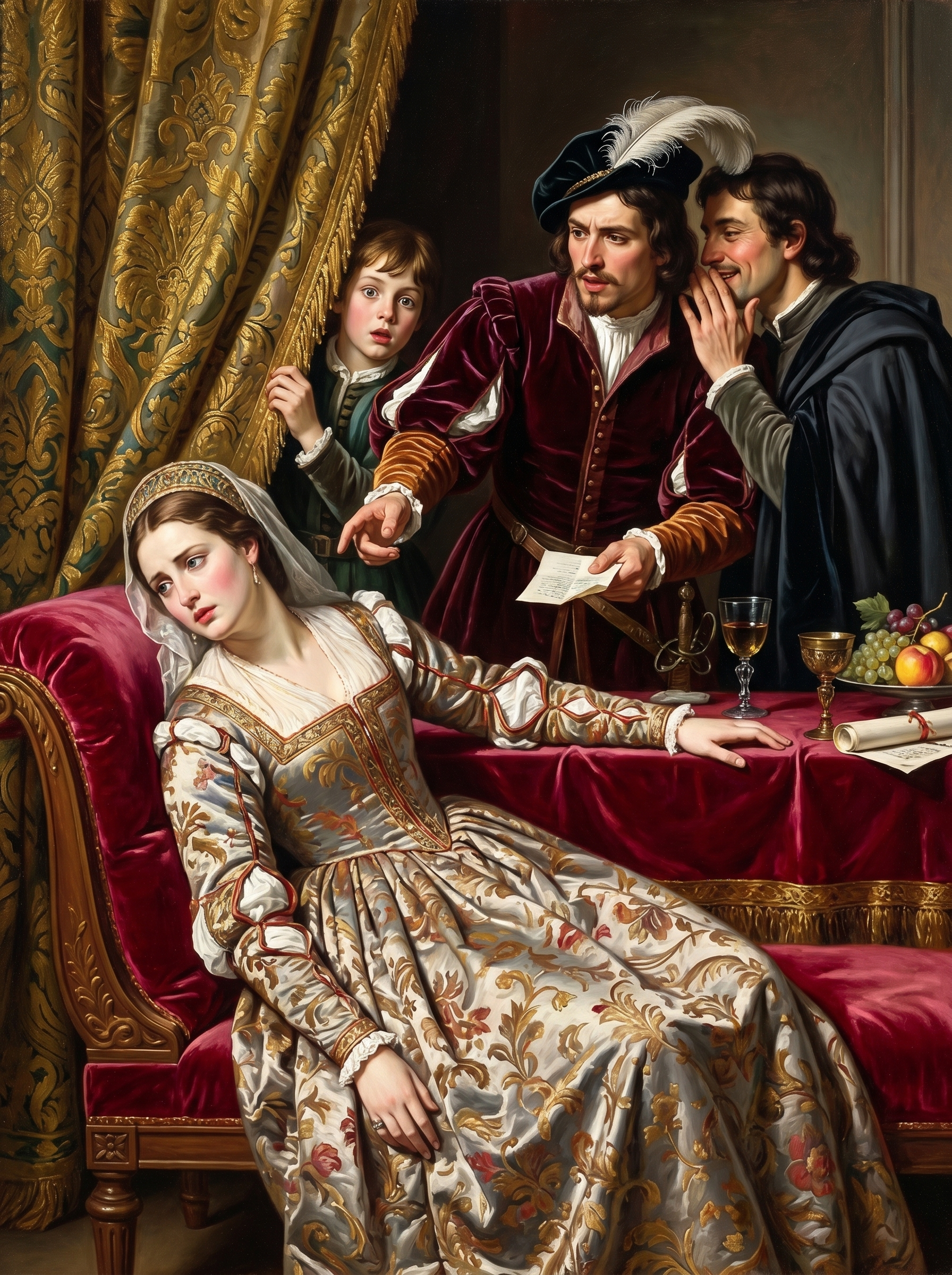 Renaissance Deathbed Vigil (150 Color Diamond Painting)