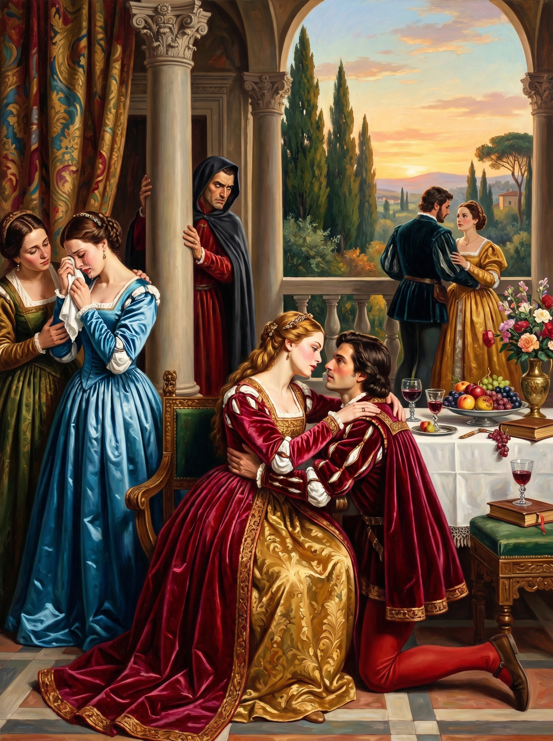 Renaissance Lovers Embrace (150 Color Diamond Painting)