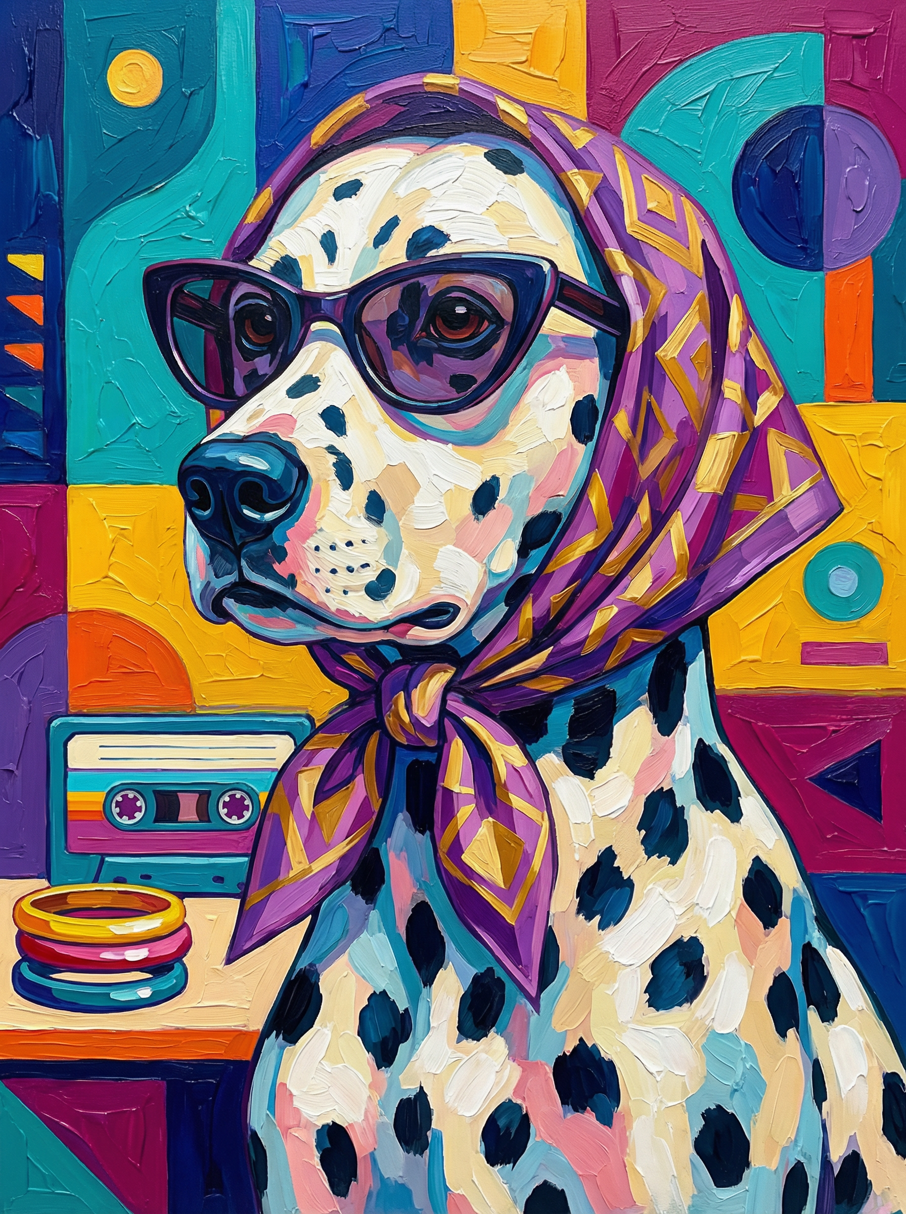 Retro Dalmatian Dog (100 Color Diamond Painting) Diamond Painting kit
