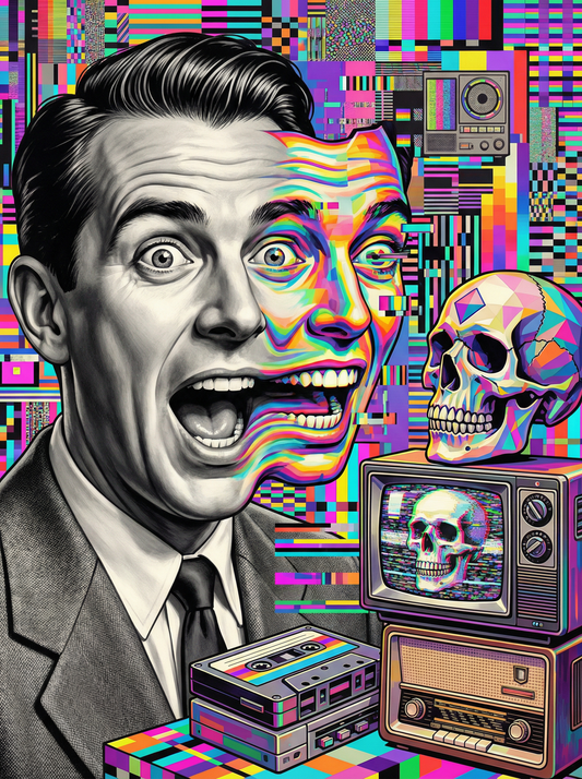 Retro Glitch Pop Art (100 Color Diamond Painting)