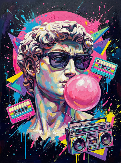 Retro Statue Bubblegum (100 Color Diamond Painting) Diamond Painting kit
