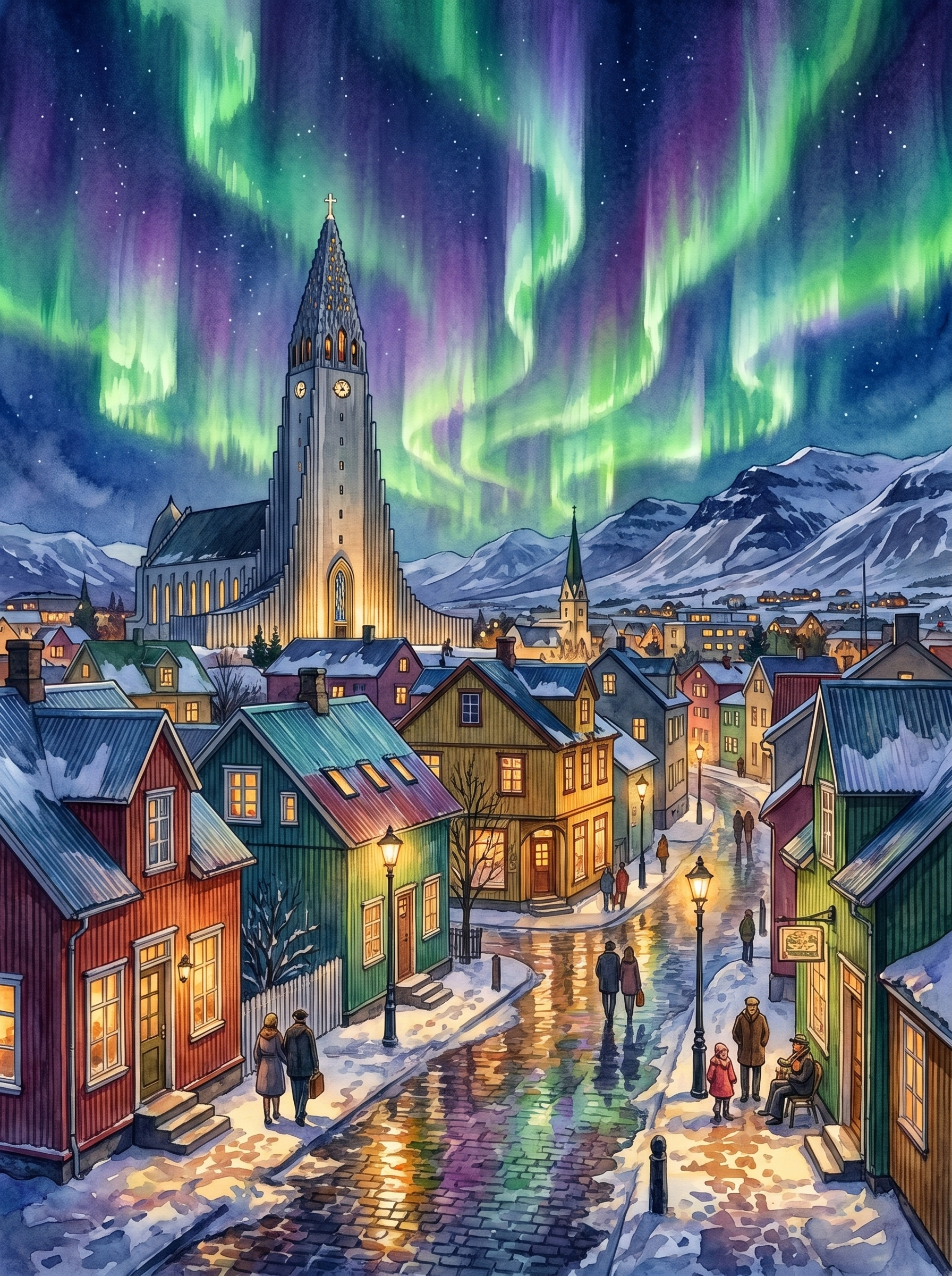 Northern Lights over Reykjavík