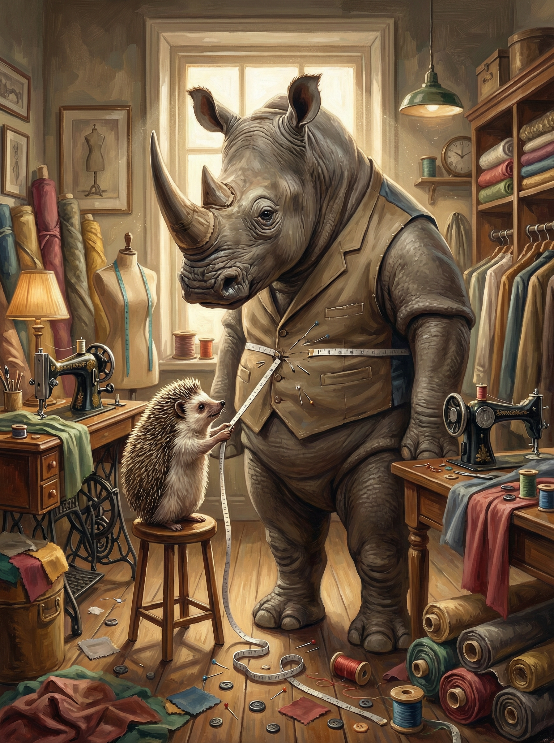 Rhino at the Tailor (Diamond Painting) Diamond Painting kit