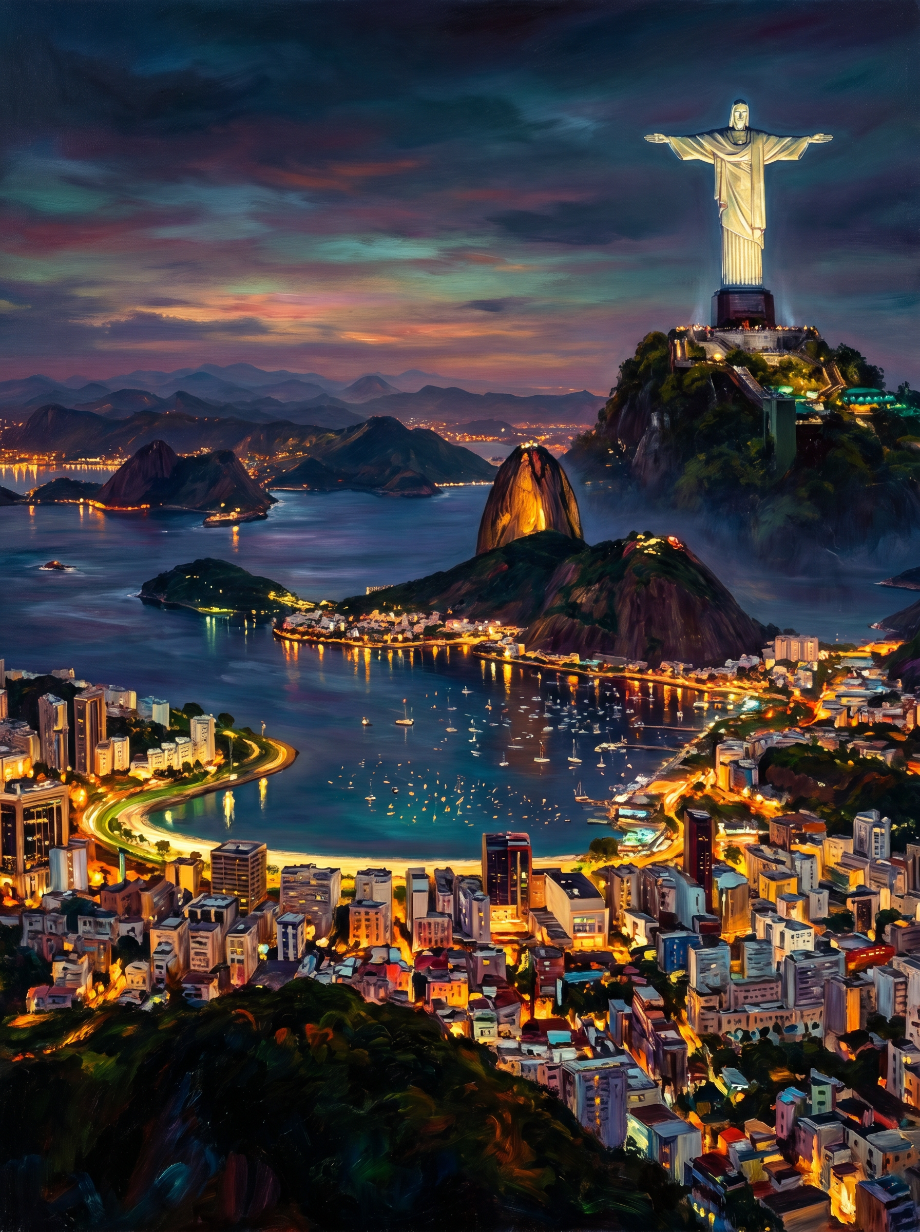 Rio De Janeiro Night (150 Color Diamond Painting)