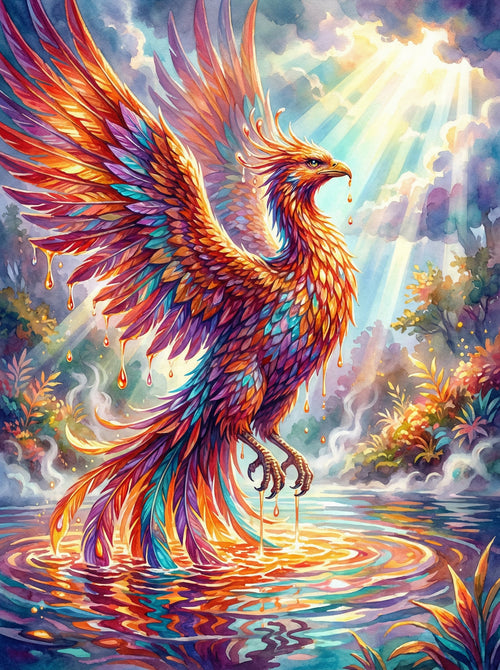 Rising Phoenix Glory (100 Color Diamond Painting)