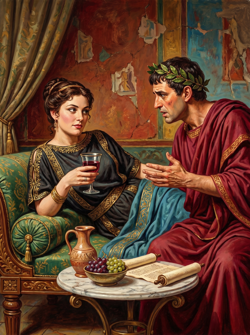 Roman Lovers Wine Couch (150 Color Diamond Painting)