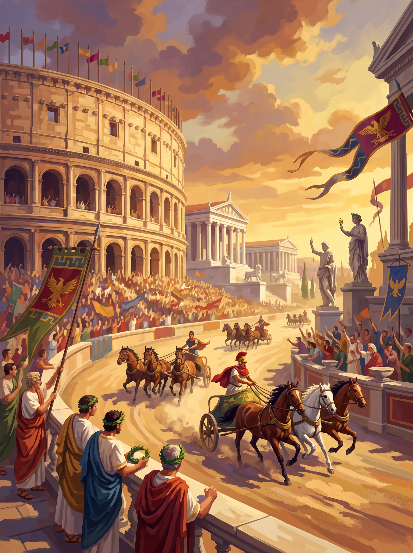 Rome Ancient Colosseum Chariot Race