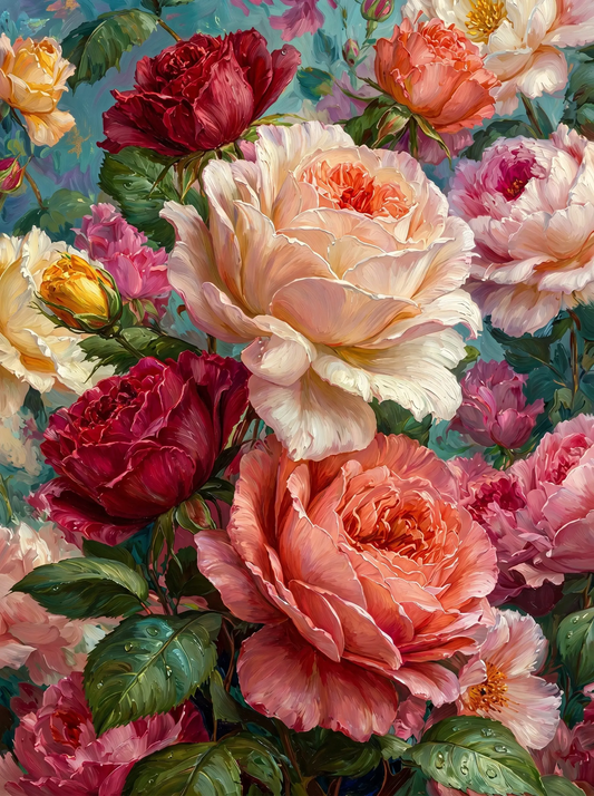 Rose Peony Pastel Blooms (Diamond Painting)