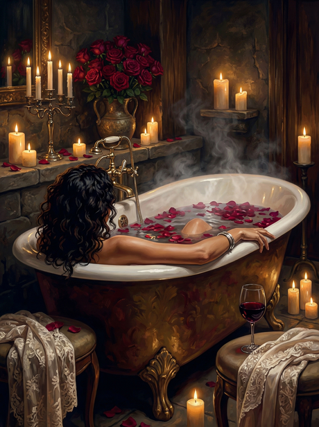 Rose Petal Bath Bliss (Diamond Painting) Diamond Painting kit