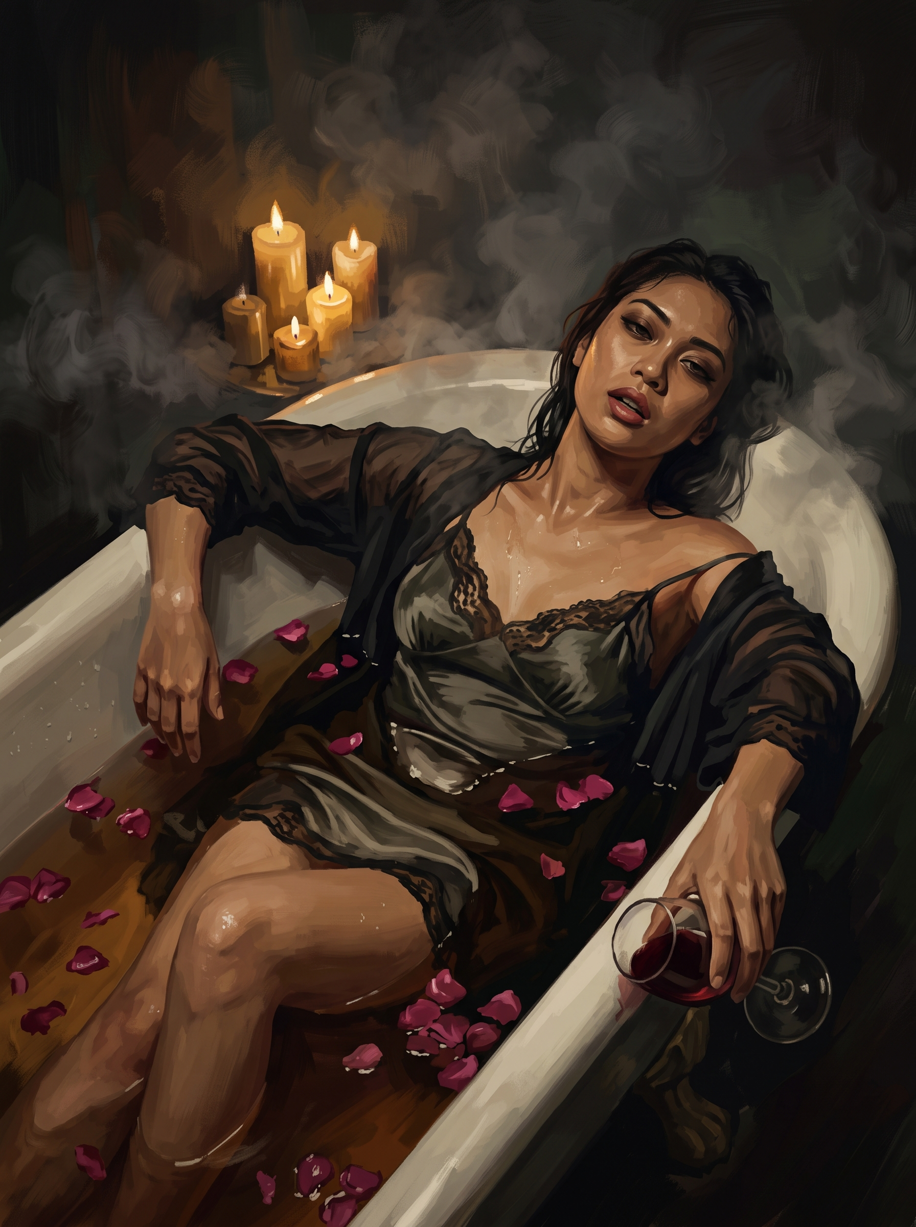 Rose Petal Candlelit Bath