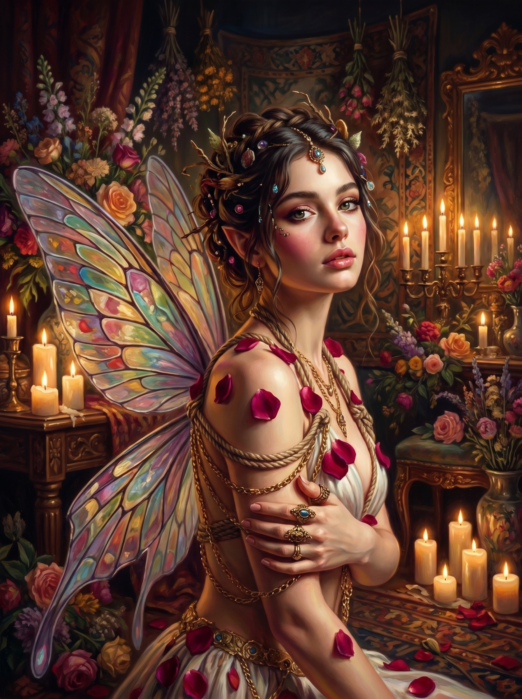 Rose Petal Fairy Candlelight (150 Color Diamond Painting)