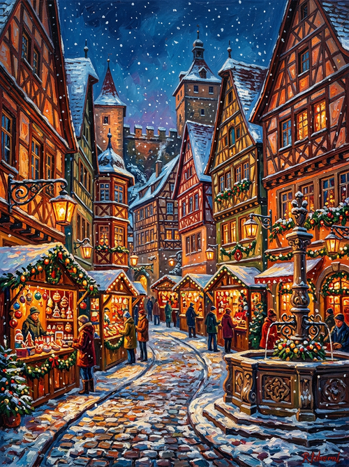 Rothenburg Christmas (150 Color Diamond Painting)