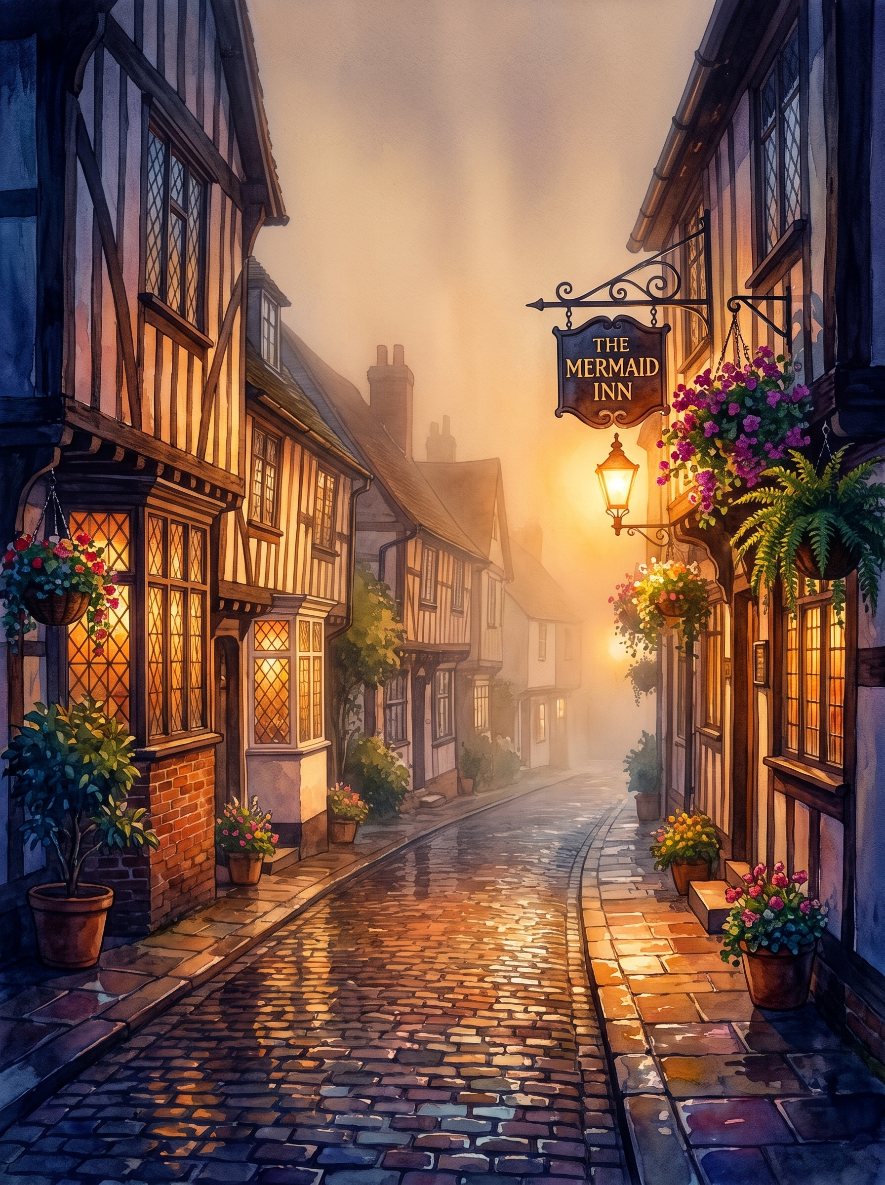 Mermaid Street in Fog, Rye