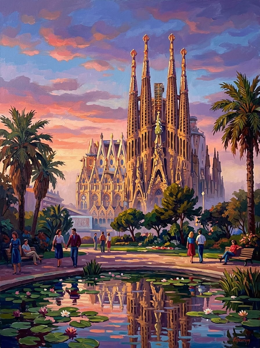 Sagrada Familia Sunset (150 Color Diamond Painting)