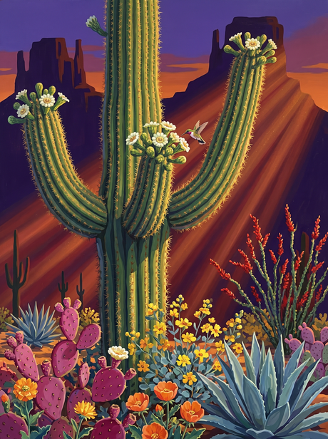 Saguaro in Bloom