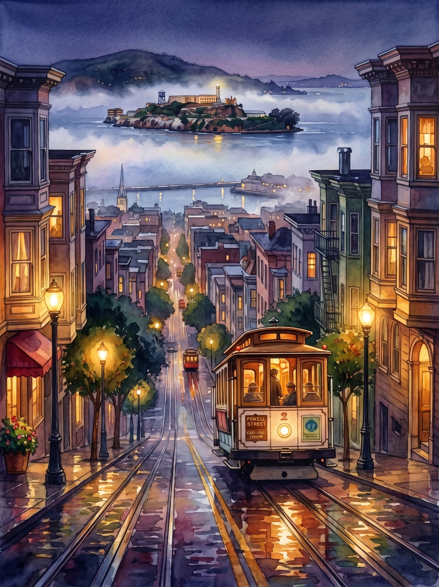 Cable Car in Fog, San Francisco