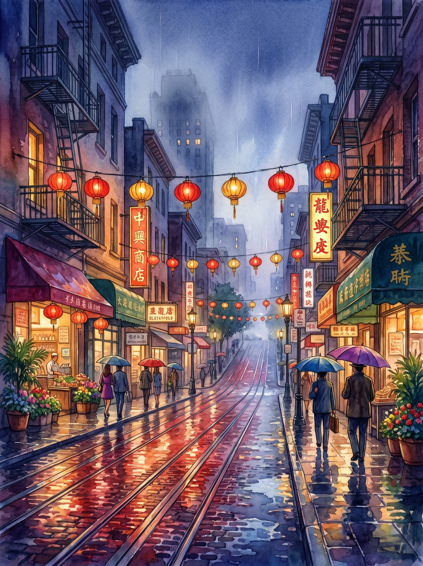 Rainy Chinatown, San Francisco