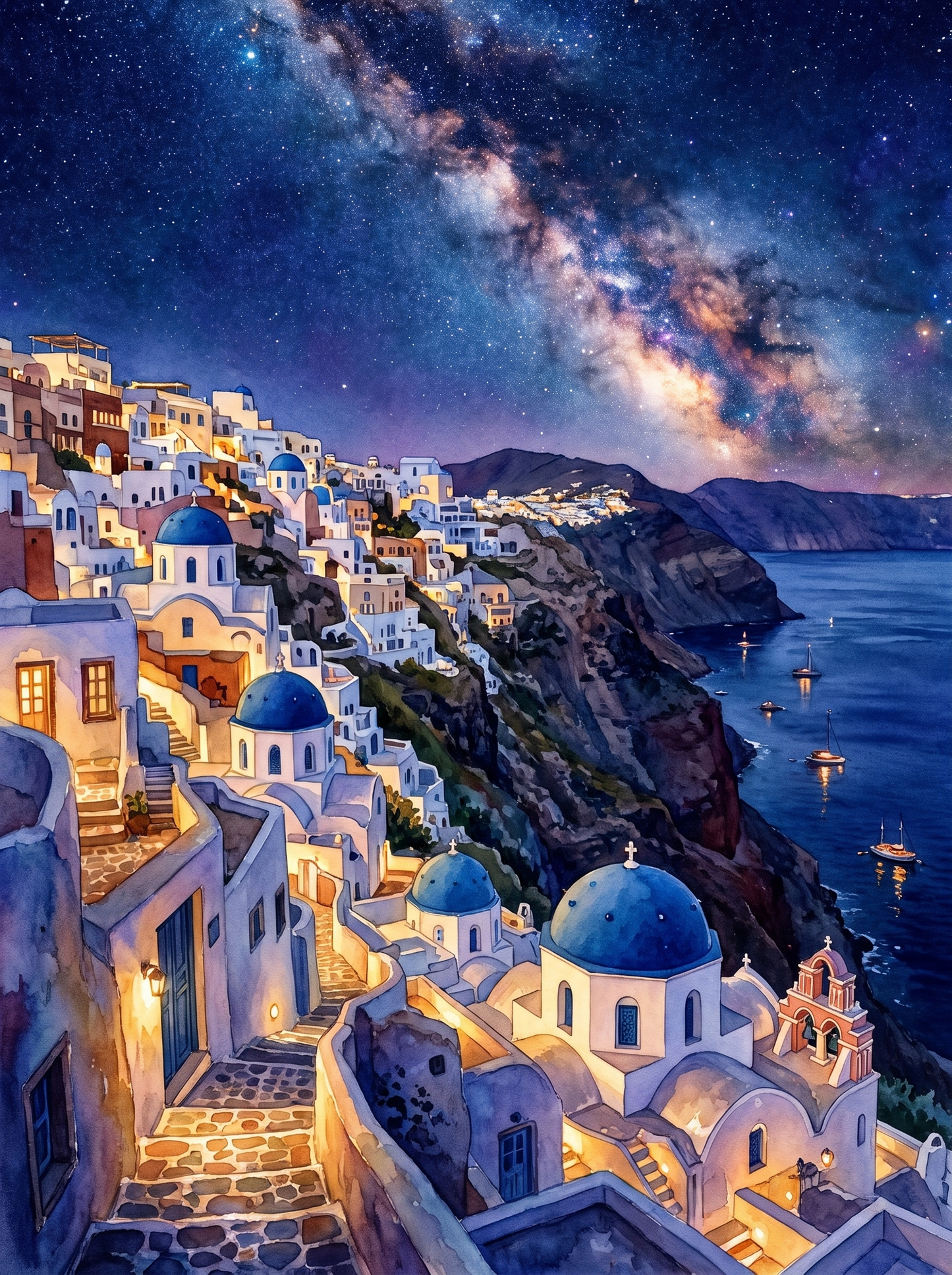 Milky Way over Oia, Santorini
