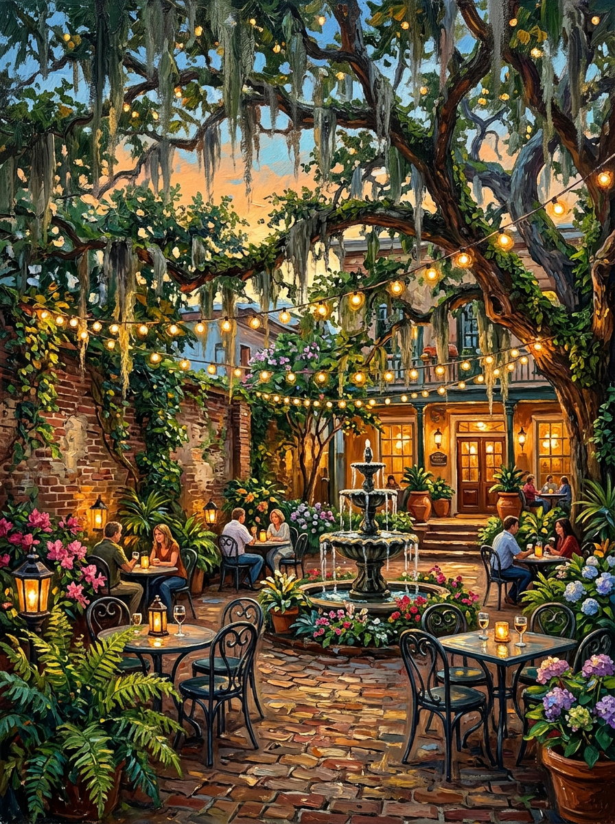 Savannah Courtyard Cafe (150 Color Diamond Painting)