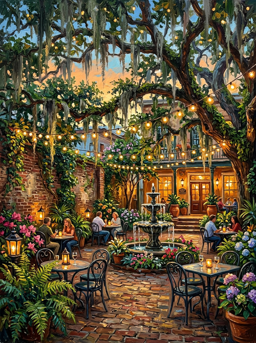 Savannah Courtyard Cafe (150 Color Diamond Painting)