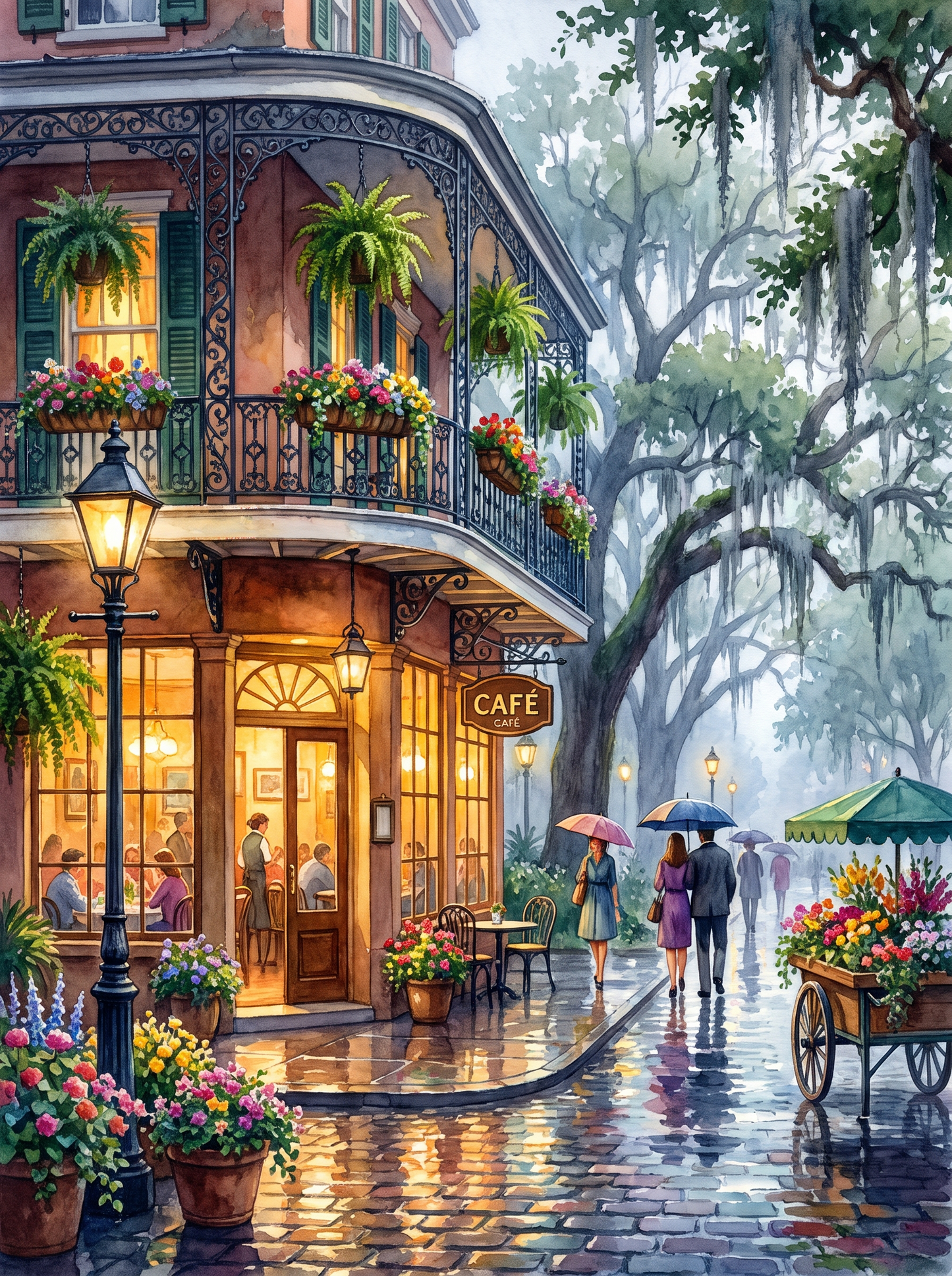 Savannah Spanish Moss Rainy Café