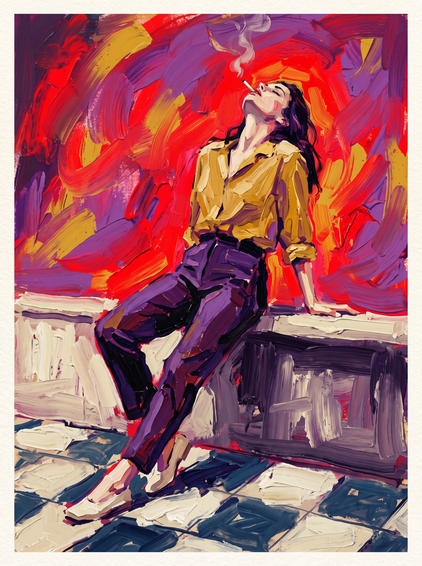 Scarlet Brushstroke Study