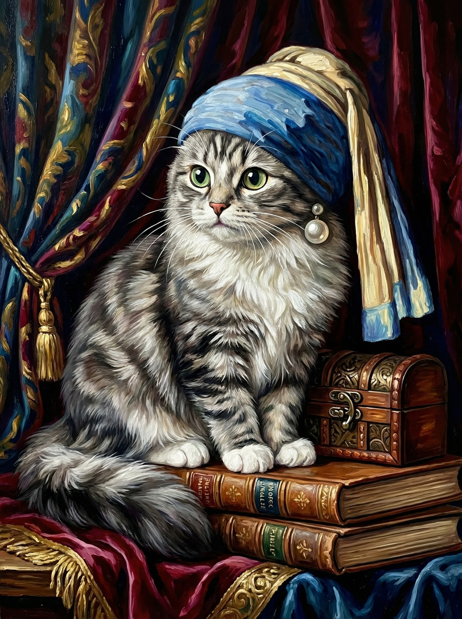 Scholarly Cat Portrait (Diamond Painting) Diamond Painting kit