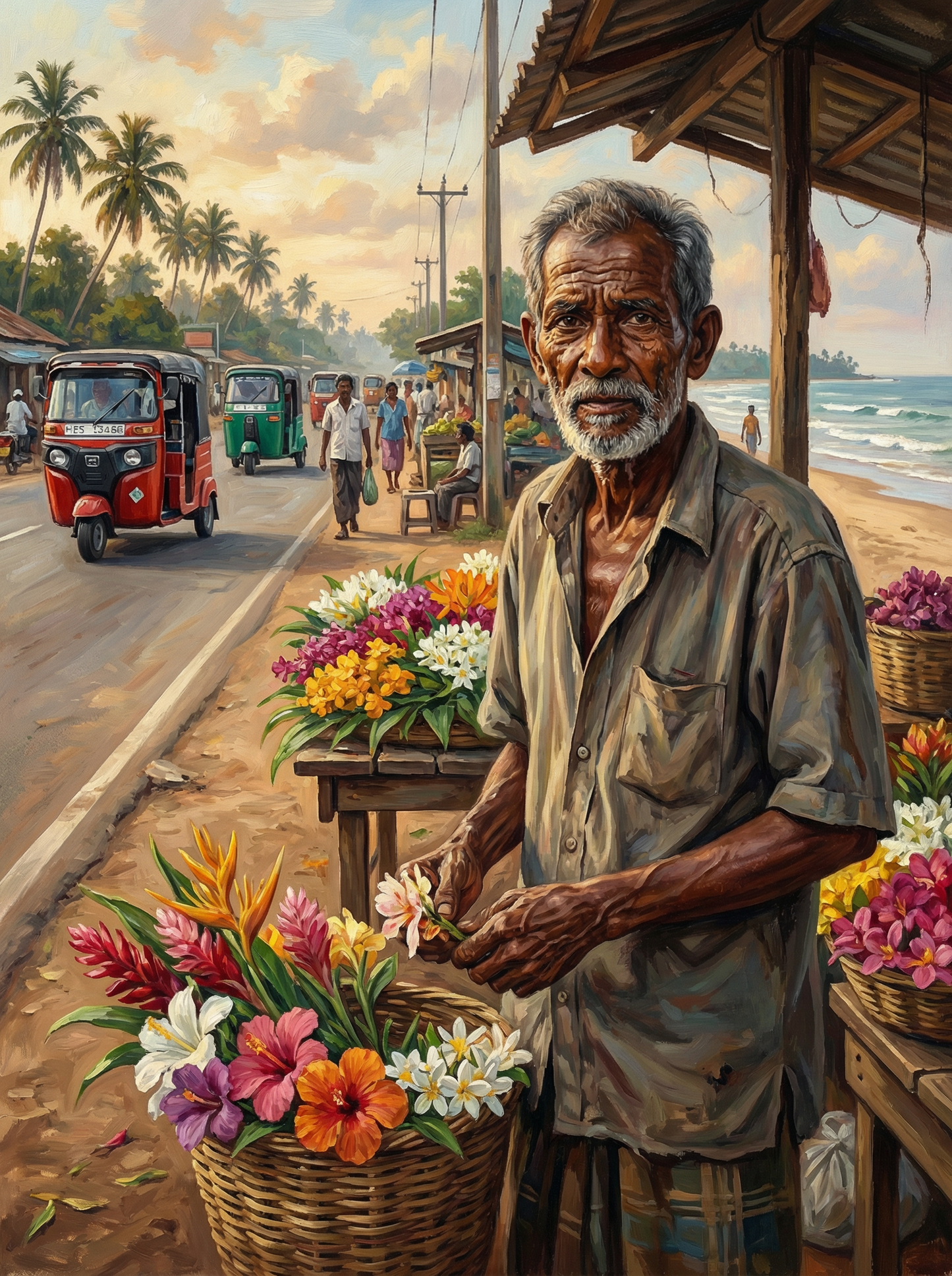 Seaside Flower Stall (Diamond Painting) Diamond Painting kit